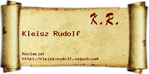 Kleisz Rudolf névjegykártya